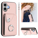 Organ Card Bag Ring Holder PU Phone Case with Lanyard, For iPhone 17 Pro Max, For iPhone 17 Pro, For iPhone 17, For iPhone Air
