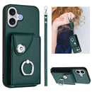 Organ Card Bag Ring Holder PU Phone Case with Lanyard, For iPhone 17 Pro Max, For iPhone 17 Pro, For iPhone 17, For iPhone Air