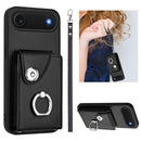 Organ Card Bag Ring Holder PU Phone Case with Lanyard, For iPhone 17 Pro Max, For iPhone 17 Pro, For iPhone 17, For iPhone Air