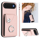Organ Card Bag Ring Holder PU Phone Case with Lanyard, For iPhone 17 Pro Max, For iPhone 17 Pro, For iPhone 17, For iPhone Air