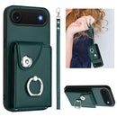 Organ Card Bag Ring Holder PU Phone Case with Lanyard, For iPhone 17 Pro Max, For iPhone 17 Pro, For iPhone 17, For iPhone Air