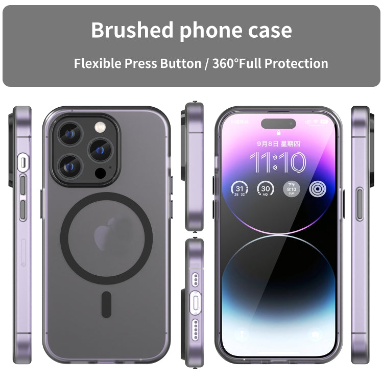 For iPhone 15 Pro MagSafe Frosted Translucent TPU + PC Full Coverage Phone Case