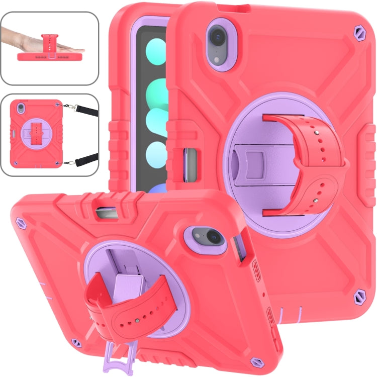 X Rotation PC Hybrid Silicone Tablet Case with Strap, For iPad 11th Gen 2025 A16