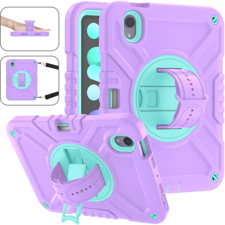 X Rotation PC Hybrid Silicone Tablet Case with Strap, For iPad 11th Gen 2025 A16