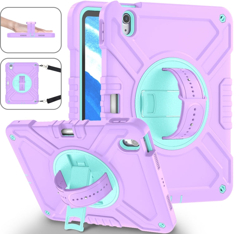 X Rotation PC Hybrid Silicone Tablet Case with Strap, For iPad 11th Gen 2025 A16