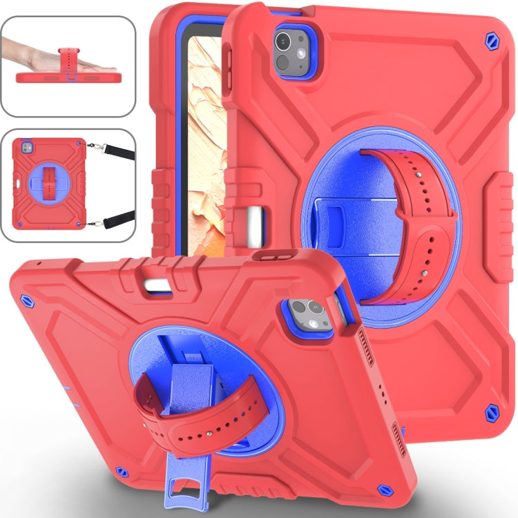 X Rotation PC Hybrid Silicone Tablet Case with Strap, For iPad 11th Gen 2025 A16
