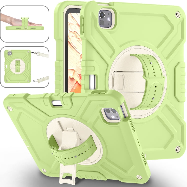 X Rotation PC Hybrid Silicone Tablet Case with Strap, For iPad 11th Gen 2025 A16