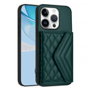 Rhombic Texture Card Bag RFID Phone Case with Long Lanyard, For iPhone 16 Pro Max, For iPhone 16 Pro, For iPhone 16 Plus, For iPhone 16