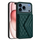 Rhombic Texture Card Bag RFID Phone Case with Long Lanyard, For iPhone 17 Pro Max, For iPhone 17 Pro, For iPhone 17, For iPhone Air