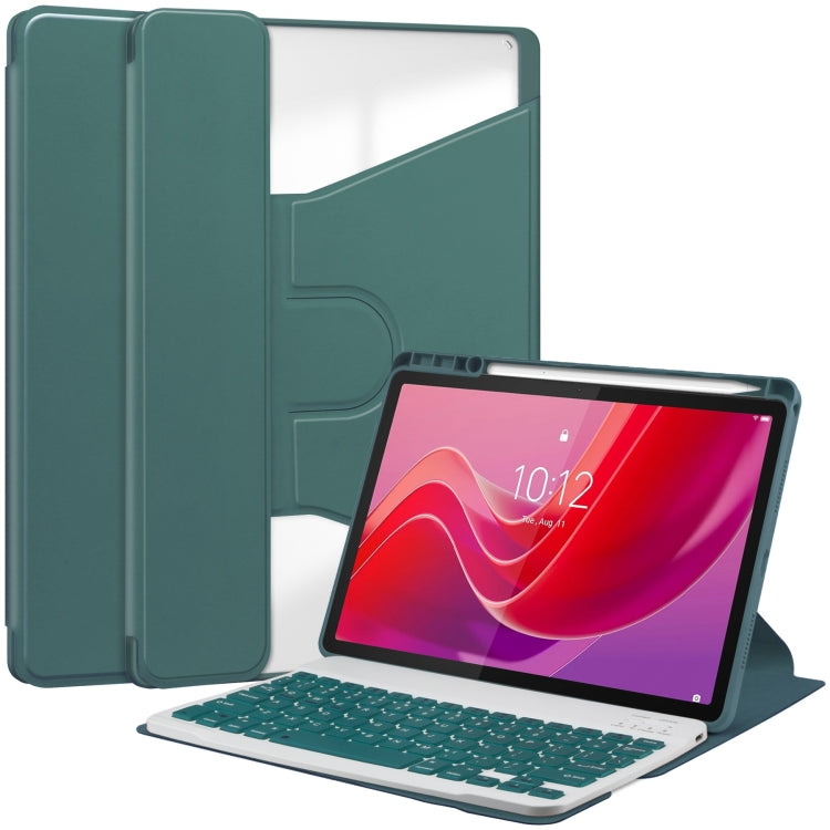 360 Rotation Transparent Smart Leather Case with Keyboard, For Lenovo Tab M11