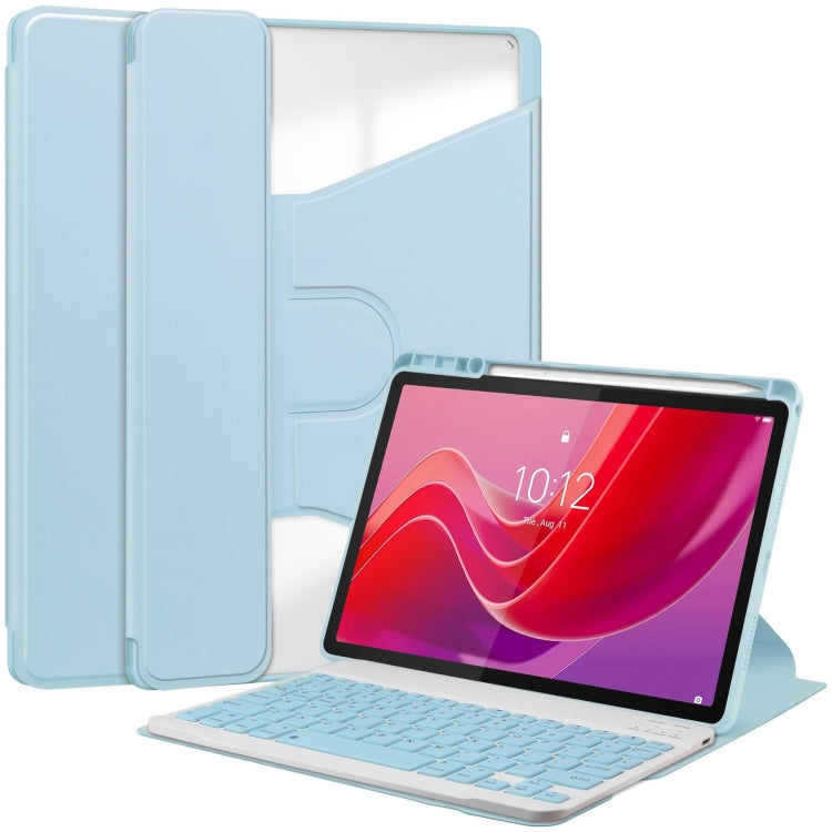 360 Rotation Transparent Smart Leather Case with Keyboard, For Lenovo Tab M11