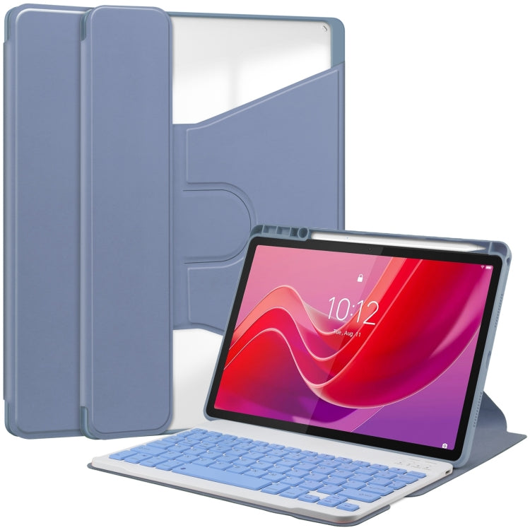 360 Rotation Transparent Smart Leather Case with Keyboard, For Lenovo Tab M11