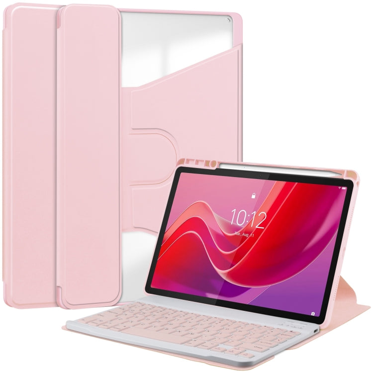 360 Rotation Transparent Smart Leather Case with Keyboard, For Lenovo Tab M11