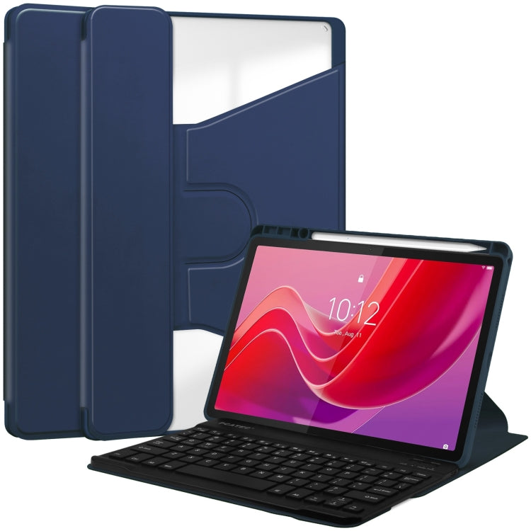 360 Rotation Transparent Smart Leather Case with Keyboard, For Lenovo Tab M11