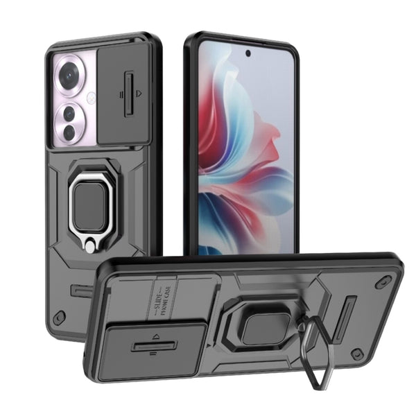 For OPPO A60 4G Sliding Camshield TPU + PC Shockproof Phone Case with Holder