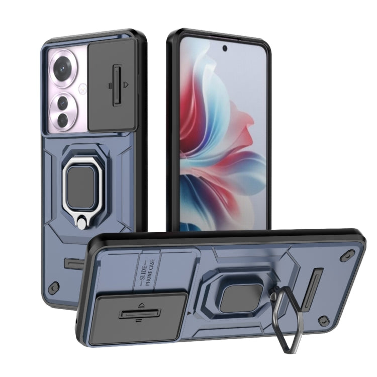 For OPPO Reno12 Sliding Camshield TPU + PC Shockproof Phone Case with Holder