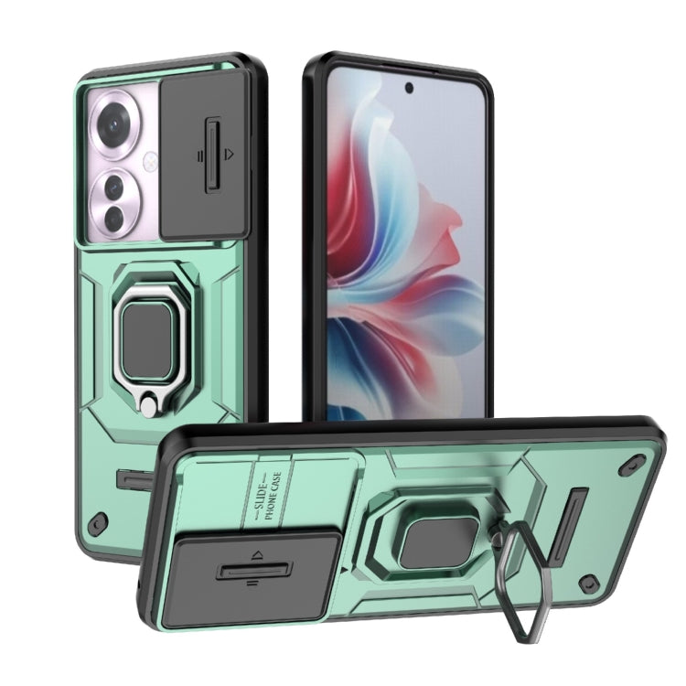 For OPPO Reno12 Sliding Camshield TPU + PC Shockproof Phone Case with Holder