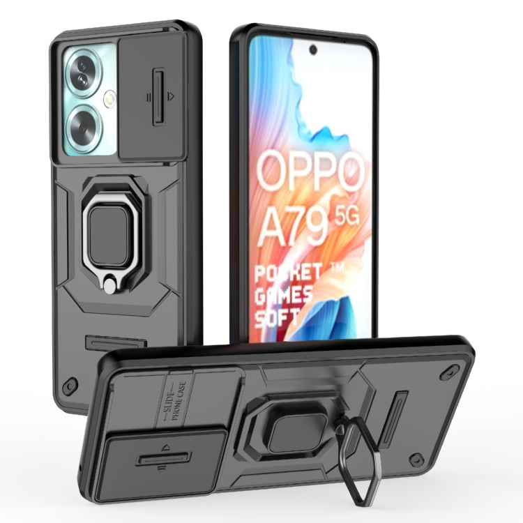 For OPPO Reno12 Sliding Camshield TPU + PC Shockproof Phone Case with Holder