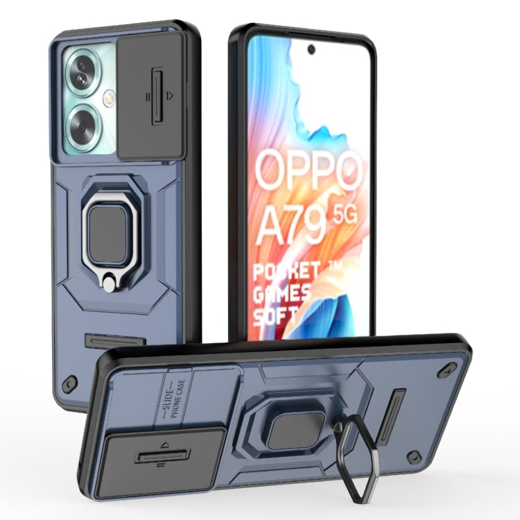 For OPPO Reno12 Sliding Camshield TPU + PC Shockproof Phone Case with Holder