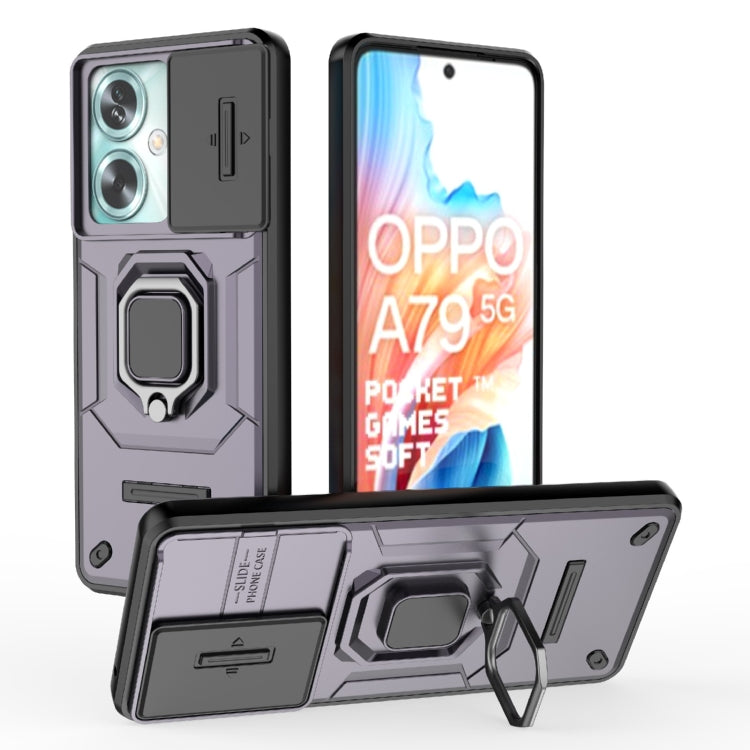 For OPPO Reno12 Sliding Camshield TPU + PC Shockproof Phone Case with Holder