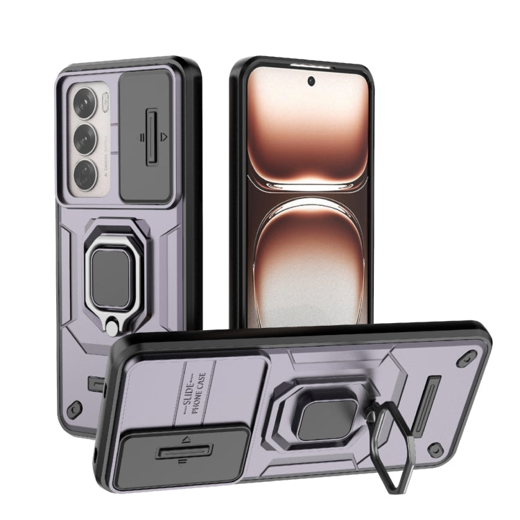 For OPPO Reno12 Sliding Camshield TPU + PC Shockproof Phone Case with Holder