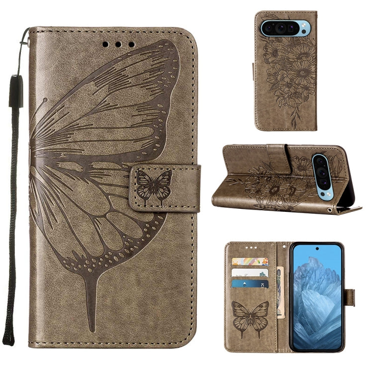 Embossed Butterfly Leather Phone Case, For Google Pixel 9 Pro XL, For Google Pixel 9 Pro, For Google Pixel 9