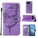 Embossed Butterfly Leather Phone Case, For Google Pixel 9 Pro XL, For Google Pixel 9 Pro, For Google Pixel 9