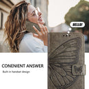 Embossed Butterfly Leather Phone Case, For Google Pixel 5 XL / Pixel 4a 5G, For Google Pixel 5