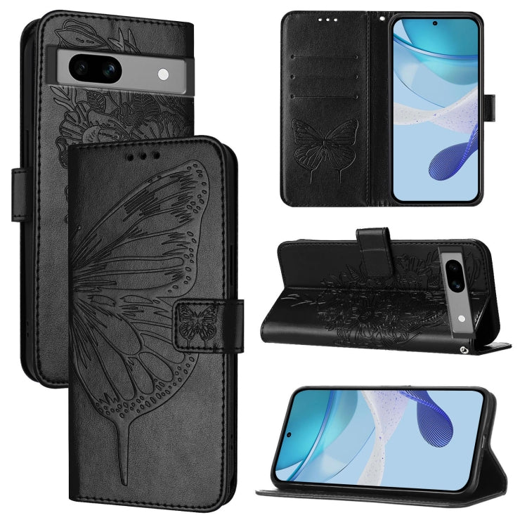 Embossed Butterfly Leather Phone Case, For Google Pixel 7a, For Google Pixel 7 Pro, For Google Pixel 7