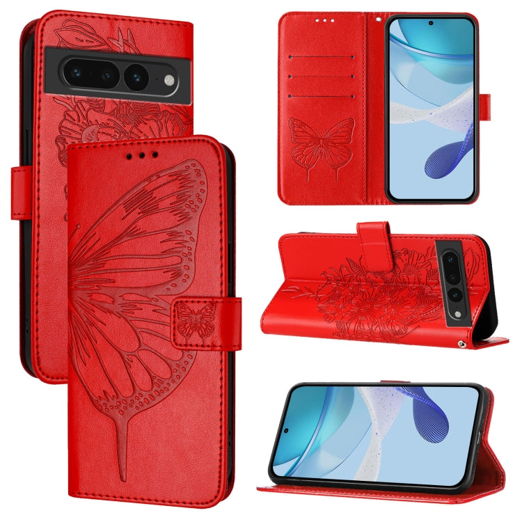 Embossed Butterfly Leather Phone Case, For Google Pixel 7a, For Google Pixel 7 Pro, For Google Pixel 7