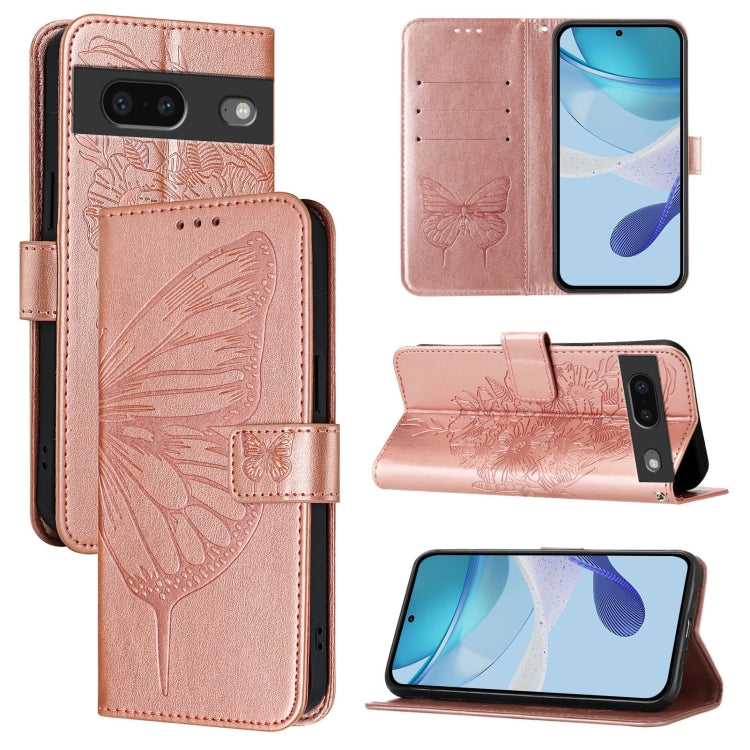 Embossed Butterfly Leather Phone Case, For Google Pixel 7a, For Google Pixel 7 Pro, For Google Pixel 7