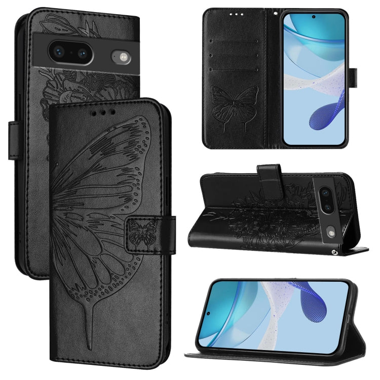 Embossed Butterfly Leather Phone Case, For Google Pixel 7a, For Google Pixel 7 Pro, For Google Pixel 7
