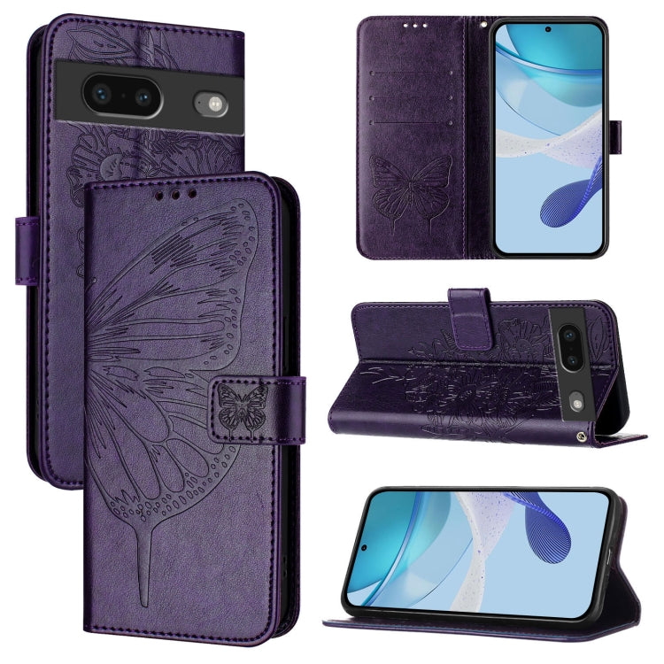 Embossed Butterfly Leather Phone Case, For Google Pixel 7a, For Google Pixel 7 Pro, For Google Pixel 7