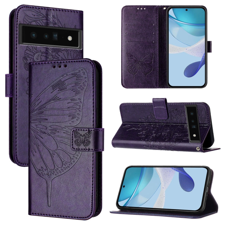 Embossed Butterfly Leather Phone Case, For Google Pixel 6a, For Google Pixel 6 Pro, For Google Pixel 6