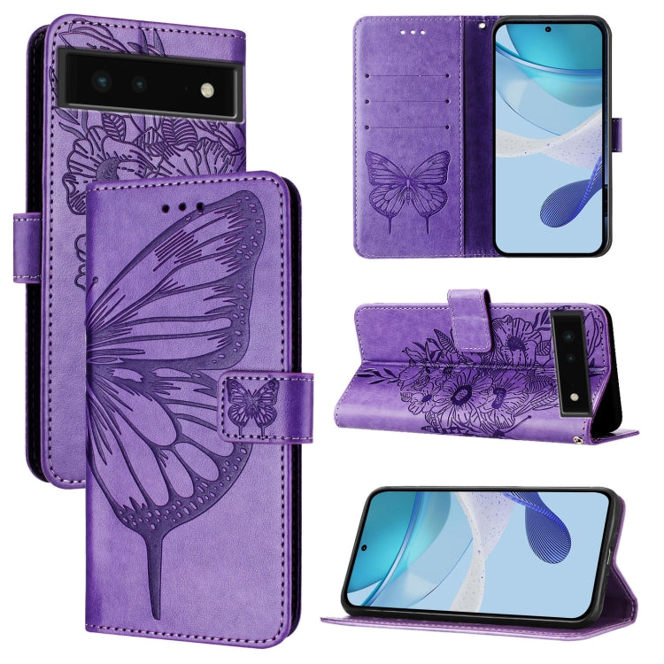 Embossed Butterfly Leather Phone Case, For Google Pixel 6a, For Google Pixel 6 Pro, For Google Pixel 6