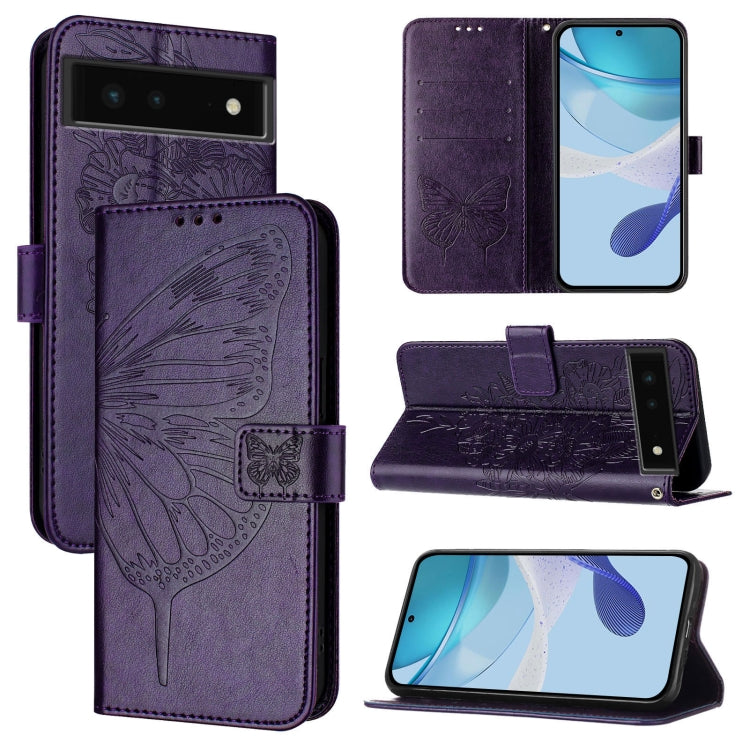 Embossed Butterfly Leather Phone Case, For Google Pixel 6a, For Google Pixel 6 Pro, For Google Pixel 6
