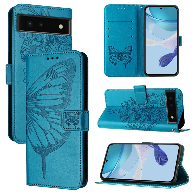 Embossed Butterfly Leather Phone Case, For Google Pixel 6a, For Google Pixel 6 Pro, For Google Pixel 6