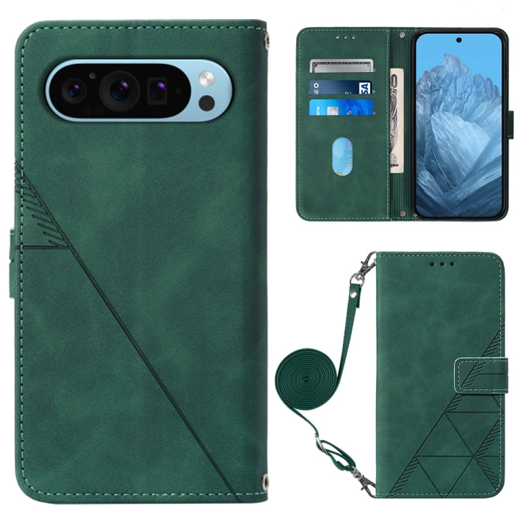 Crossbody 3D Embossed Flip Leather Phone Case, For Google Pixel 9 Pro, For Google Pixel 9, For Google Pixel 8a, For Google Pixel 8 Pro