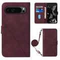Crossbody 3D Embossed Flip Leather Phone Case, For Google Pixel 9 Pro, For Google Pixel 9, For Google Pixel 8a, For Google Pixel 8 Pro