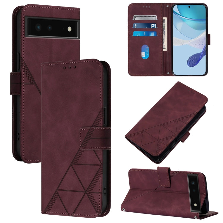 Crossbody 3D Embossed Flip Leather Phone Case, For Google Pixel 6a, For Google Pixel 6 Pro, For Google Pixel 6
