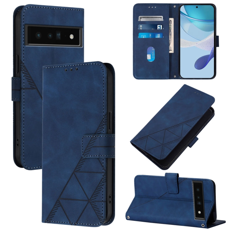 Crossbody 3D Embossed Flip Leather Phone Case, For Google Pixel 6a, For Google Pixel 6 Pro, For Google Pixel 6