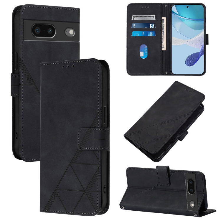 Crossbody 3D Embossed Flip Leather Phone Case, For Google Pixel 8, For Google Pixel 7a, For Google Pixel 7 Pro, For Google Pixel 7