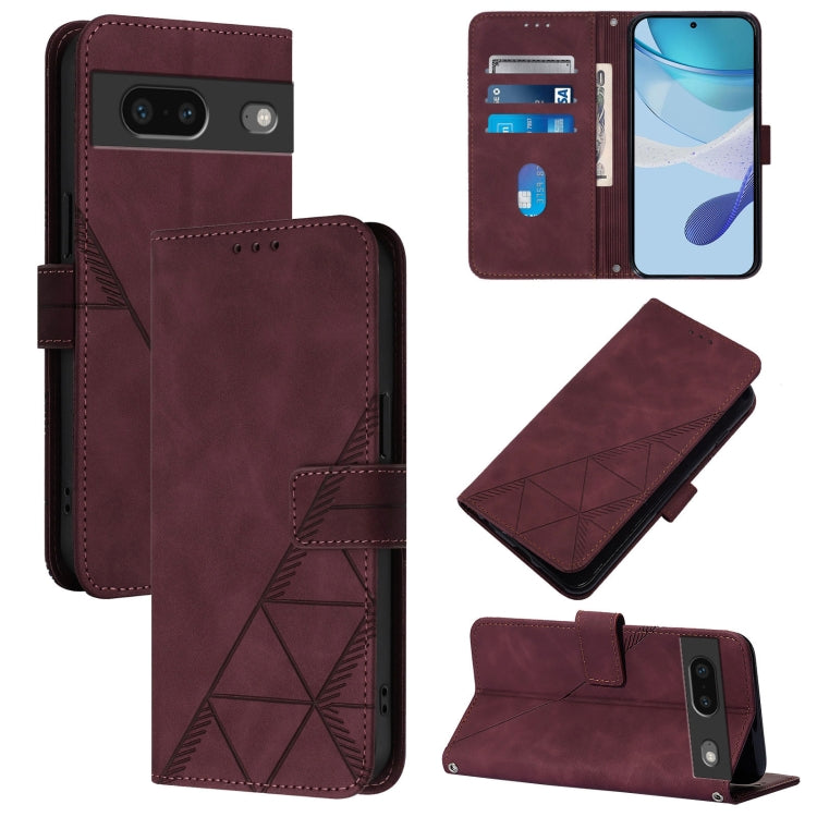 Crossbody 3D Embossed Flip Leather Phone Case, For Google Pixel 8, For Google Pixel 7a, For Google Pixel 7 Pro, For Google Pixel 7