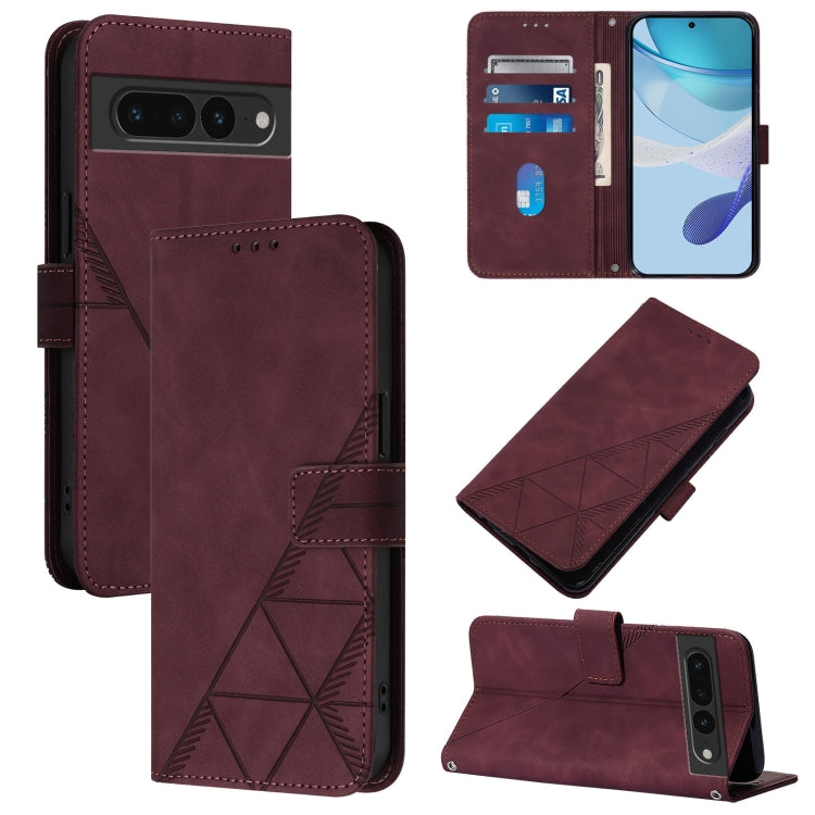Crossbody 3D Embossed Flip Leather Phone Case, For Google Pixel 8, For Google Pixel 7a, For Google Pixel 7 Pro, For Google Pixel 7