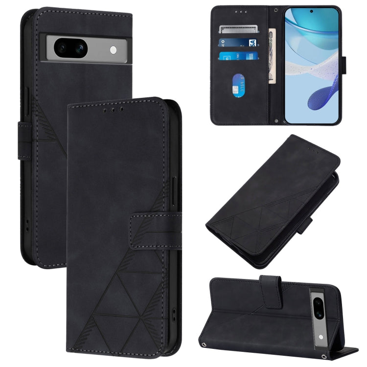 Crossbody 3D Embossed Flip Leather Phone Case, For Google Pixel 8, For Google Pixel 7a, For Google Pixel 7 Pro, For Google Pixel 7