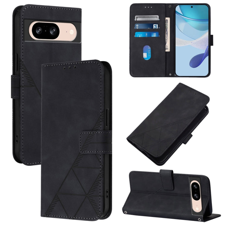 Crossbody 3D Embossed Flip Leather Phone Case, For Google Pixel 8, For Google Pixel 7a, For Google Pixel 7 Pro, For Google Pixel 7