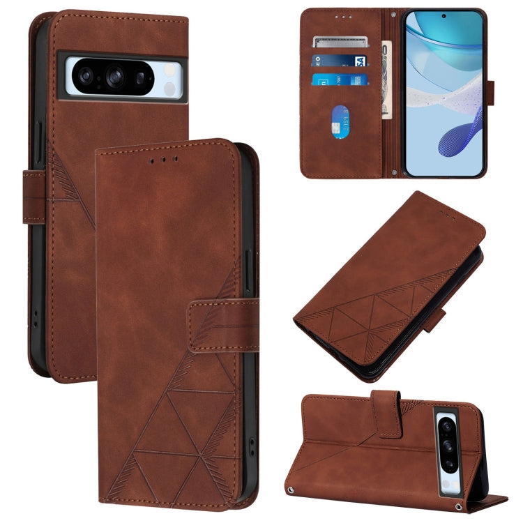 Crossbody 3D Embossed Flip Leather Phone Case, For Google Pixel 9 Pro, For Google Pixel 9, For Google Pixel 8a, For Google Pixel 8 Pro