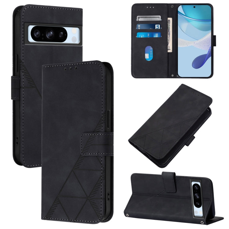 Crossbody 3D Embossed Flip Leather Phone Case, For Google Pixel 9 Pro, For Google Pixel 9, For Google Pixel 8a, For Google Pixel 8 Pro