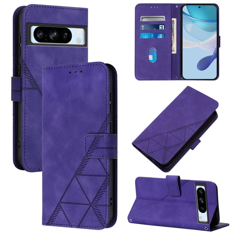 Crossbody 3D Embossed Flip Leather Phone Case, For Google Pixel 9 Pro, For Google Pixel 9, For Google Pixel 8a, For Google Pixel 8 Pro