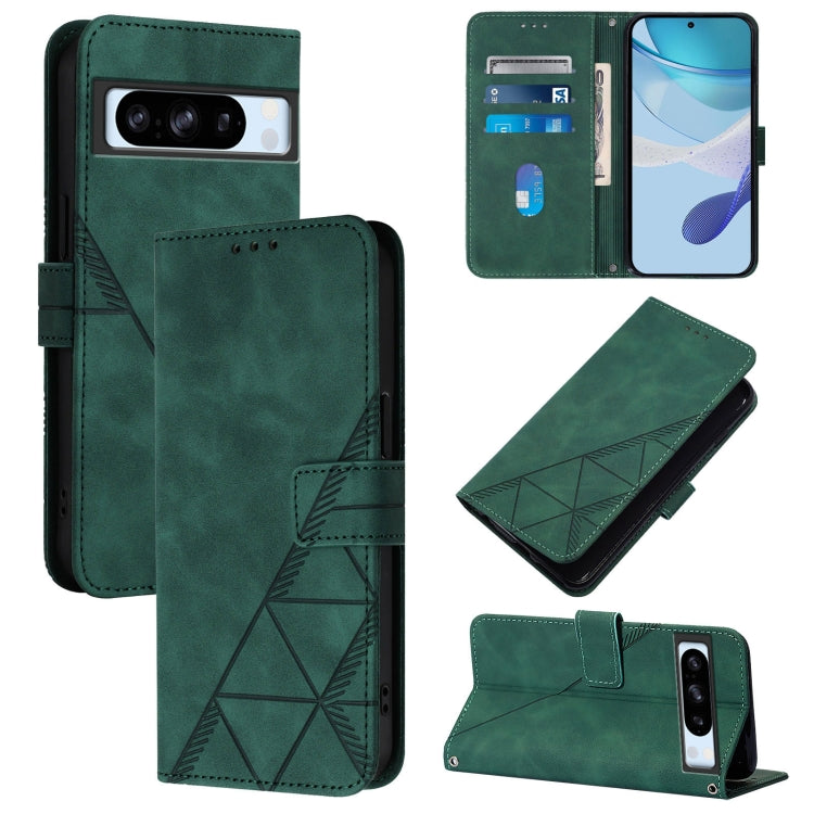 Crossbody 3D Embossed Flip Leather Phone Case, For Google Pixel 9 Pro, For Google Pixel 9, For Google Pixel 8a, For Google Pixel 8 Pro
